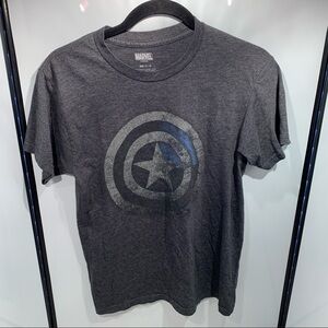 Marvel Captain America Shirt Mens Small Gray Shield Short Sleeve Comics